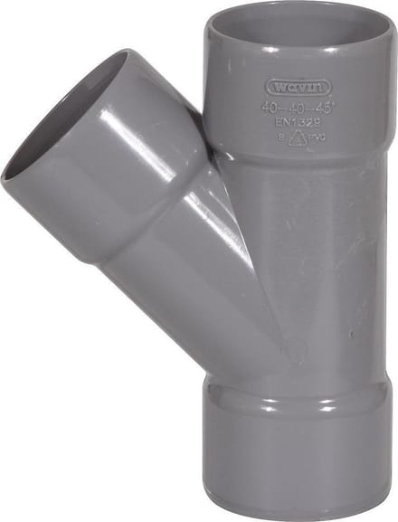Pipelife pvc t-stuk 45 3xmof 40 l