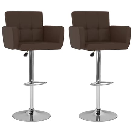 vidaXL - Barstoelen - 2 - st - kunstleer - bruin