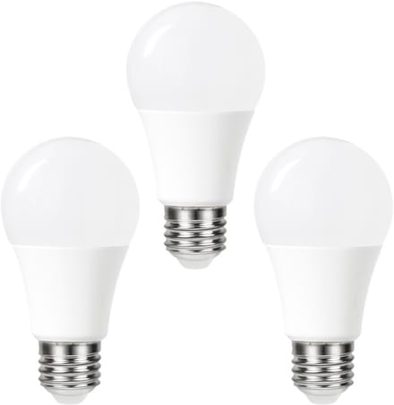 3 Pack - E27 Day/Night Auto Sensor LED Lamp, 2700K, 8,5W, 806 Lumen, non dimmable