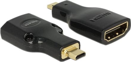 DeLOCK Adapter High Speed HDMI with Ethernet - HDMI Micro-D male > HDMI-A female 4K black