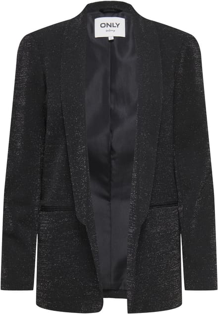 Only Blazer Onlelly-alya Life L/s Glit Blazer 15369789 Black/silver Glitter Dames Maat - W34