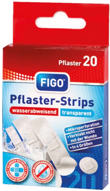 Figo waterafstotende pleisters - 20 stuks Transparant