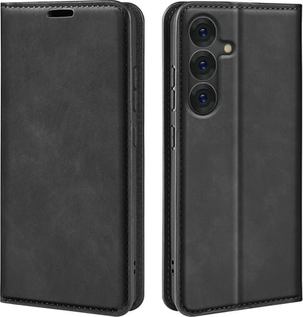 MobyDefend Hoesje - Geschikt voor Samsung Galaxy S25 - Luxe Wallet Bookcase (Magnetische Sluiting) - Zwart