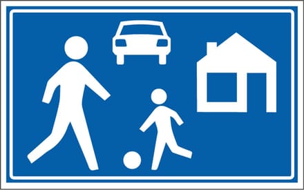Woonerf bord - kunststof - G5 400 x 250 mm