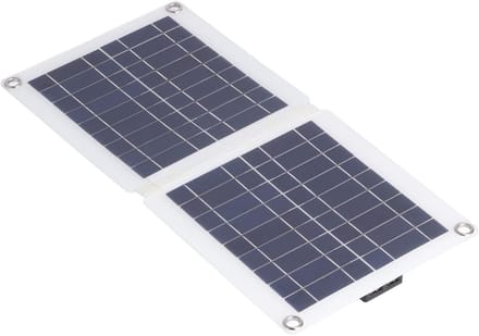 Zonnepaneel Oplader - Draagbare Energie - Auto Accu Laden - Dubbele USB Poort - 10W Vermogen - Zwart