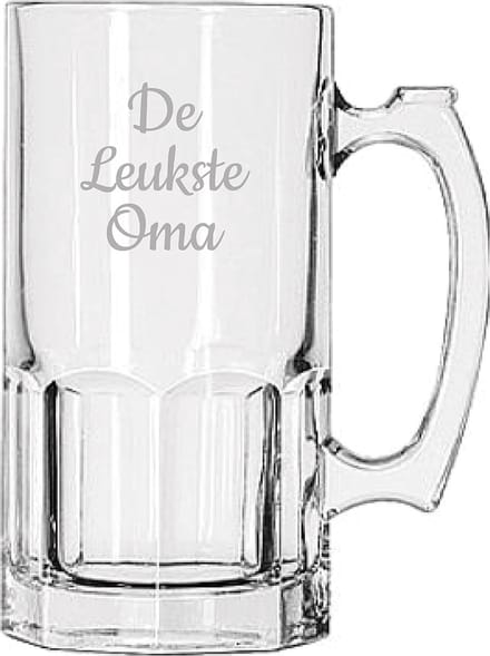 Gegraveerde Bierpul 1ltr De Leukste Oma