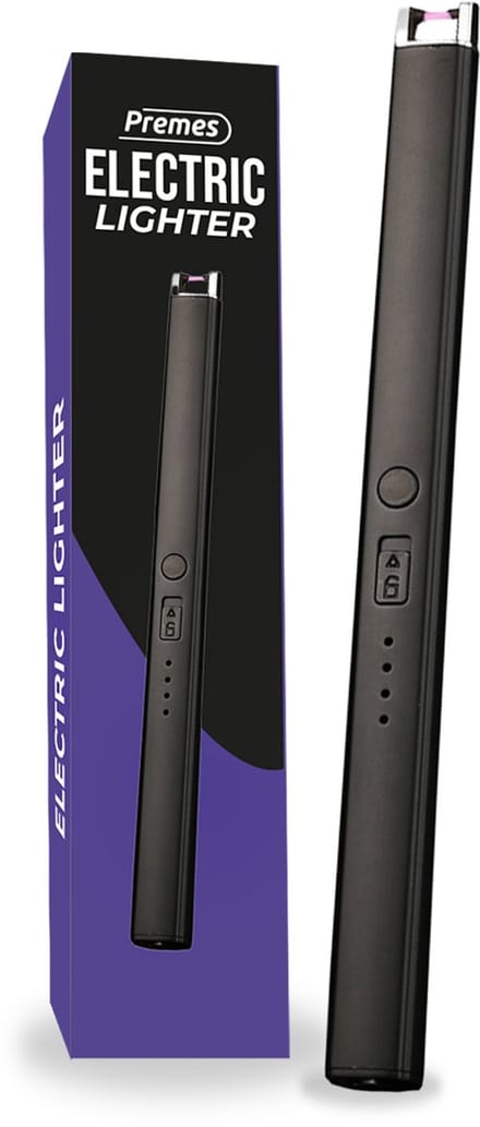Premes - Elektrische Aansteker - USB Oplaadbaar - Windproof - BBQ - Kaarsen - Plasma - Zwart