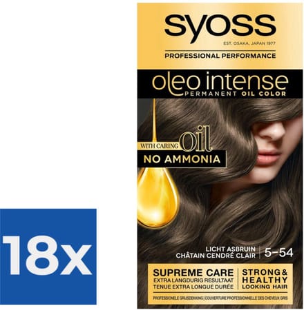 Syoss Oleo Intense - Haarverf - 5-54 - Licht Asbruin - 115ml x 18
