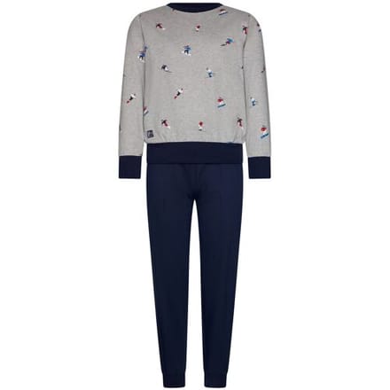 Pastunette Pyjama - Aspen Ski - Katoen - Grijs/Blauw - Maat 104