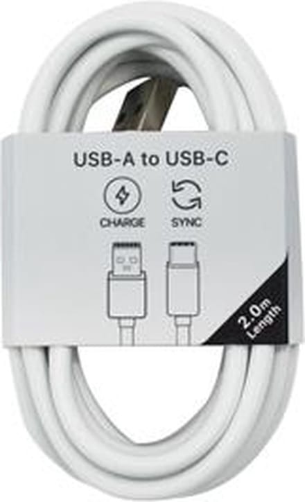 Musthavz to Go USB-A naar USB-C Kabel – 2 Meter – Wit – Snellaad- en Datakabel