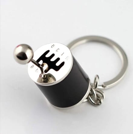 ***RVS Sleutelhanger met Versnellingsbak Schakel, perfect Auto Cadeau in Zilver - van Heble® ***