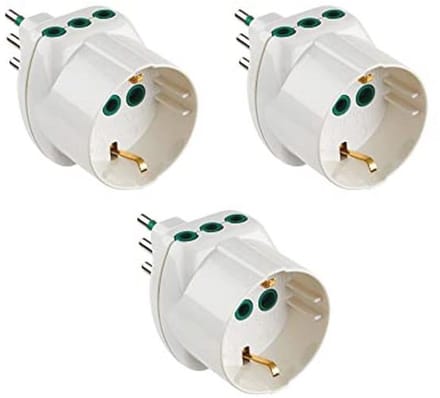 3-delige adapterset met Schuko-stekkers en stopcontact 16A - Vertical System