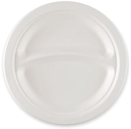 NATURE Star suikerriet-bord, rond, 229 mm, 2-vaks