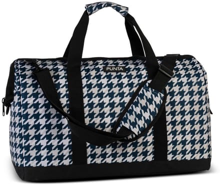 Punta Reistas/Weekendtas Pied-de-poule Wit/Blauw