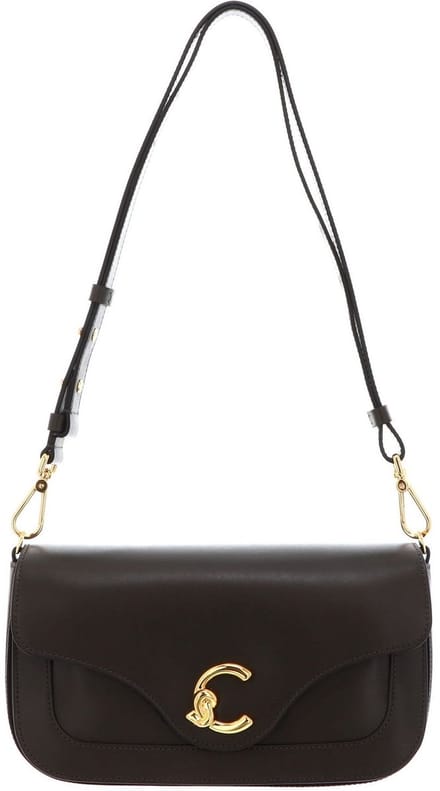 COCCINELLE Leren schoudertas C-Me Calf Smooth Leather Handbag Fango donkergroen