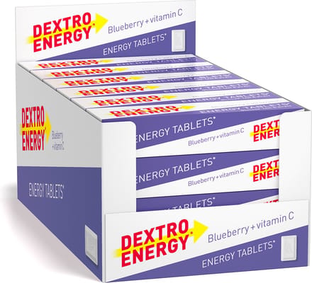 Dextro Energy Blueberry - 24 x 14 stuks - Druivensuiker Tabletten met Vitamine C - Dextrose - Snelle Suikers
