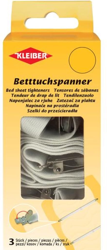Kleiber - 3 lakenspanner - elastiek wit verstelbaar.
