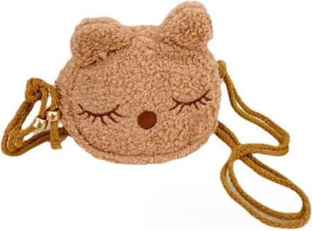 Klein Meisjes Schoudertasje Teddy - Poes - Bruin - 3-6 jaar