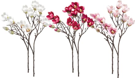 Emerald - Kunstbloem Magnolia mini 65cm - Set van 6 - Kunstplant voor binnen