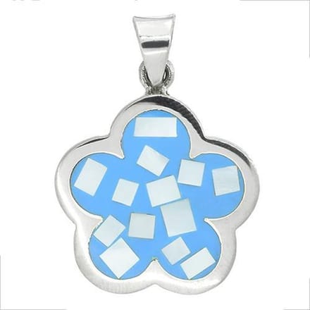 Blinx Jewels Zilveren Hanger Blauwe Bloem