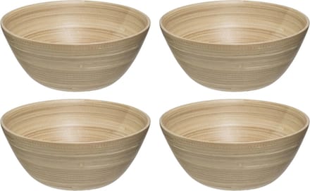 Secret de Gourmet - 10x - Slakom/serveer schaaltjes - bamboe - beige- D17 cm
