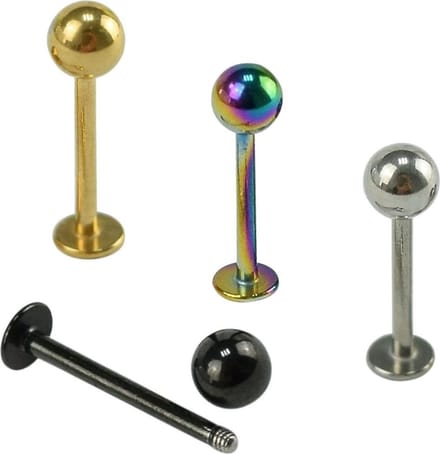 Fako Bijoux® - Labret Piercing - 4mm - Set - 4 Stuks
