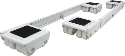 Uitschuifbare meubelrollers - maximale belasting 545 kg - verstelbare lengte 40-635 cm - wit