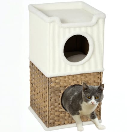 PawHut-Kattentoren-Spaanplaat-41x41x75,5cm-Crème