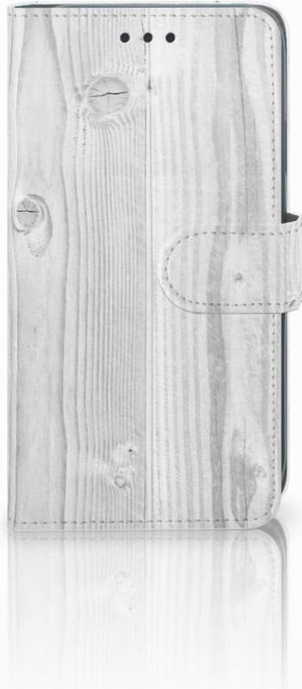 Apple iPhone Xr Book Style Case White Wood