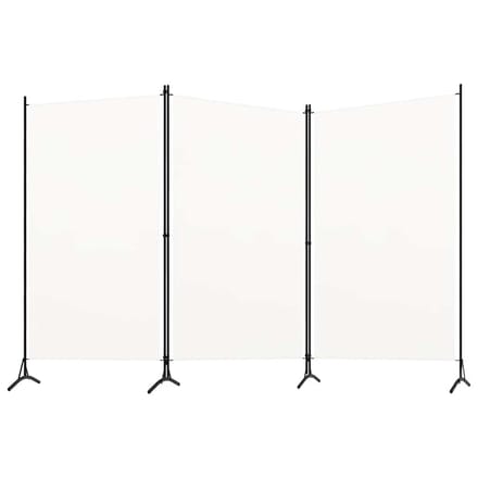vidaXL - Kamerscherm - met - 3 - panelen - 260x180 - cm - stof - wit