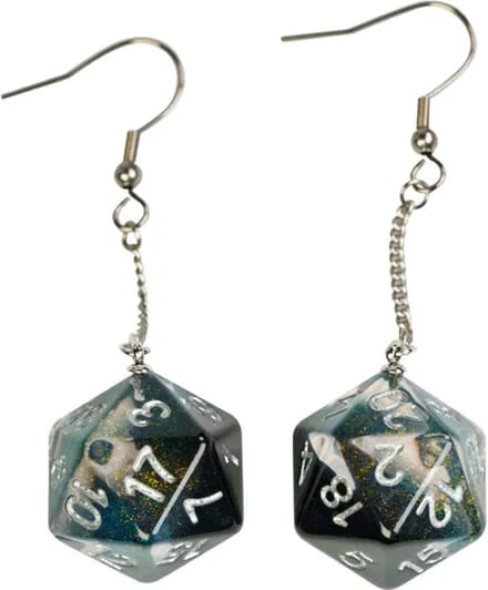 Lapi Toys - Dungeons and Dragons oorbellen - DnD - D&D - Staal - Resin - Zwart - Groen