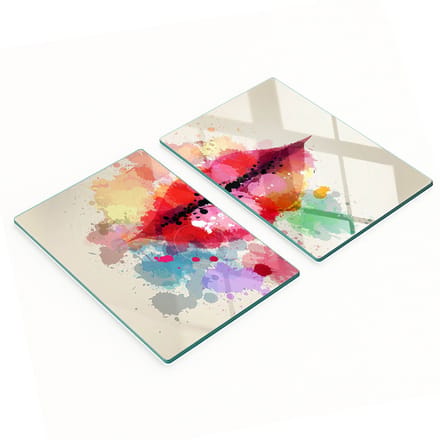Glazen snijplanken met kleurrijke lippenafbeeldingen, 2x40x52 cm