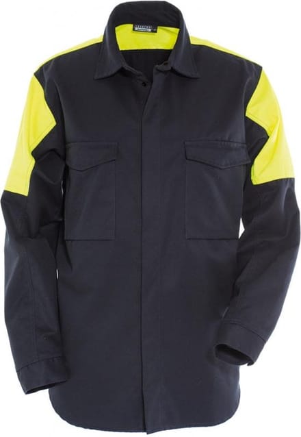 OVERHEMD TRANEMO Brandvertragend 5774-86 GEEL/ MARINE OUTBACK MAAT S