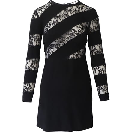 Sandro Paris kanten jurk met uitsnijdingen in zwart polyester