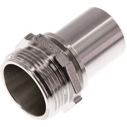 G 1 1/4'' Buitendraad x 32mm RVS Slangpilaar met Veiligheidskraag DIN 2817