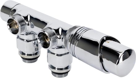 Sanivesk Luxe Radiator Onderblok Set Haaks Chroom
