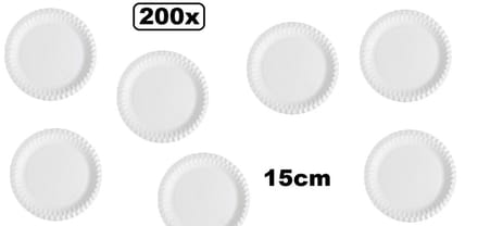200x Kartonnen borden wit 1 vaks 15cm