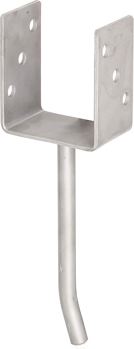 U-Paalhouder met Betonanker - RVS - Vrije Breedte 91 mm