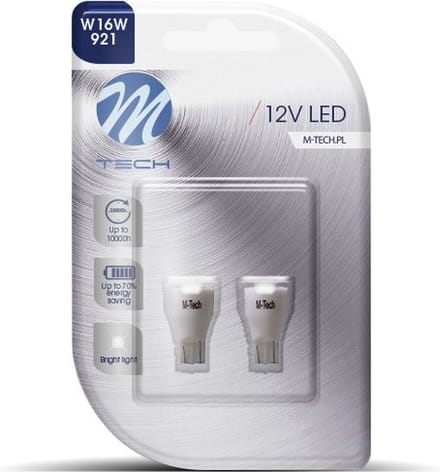 M-Tech LED W16W T15 12V - 7x Osram SMD2835 diode - wit - set