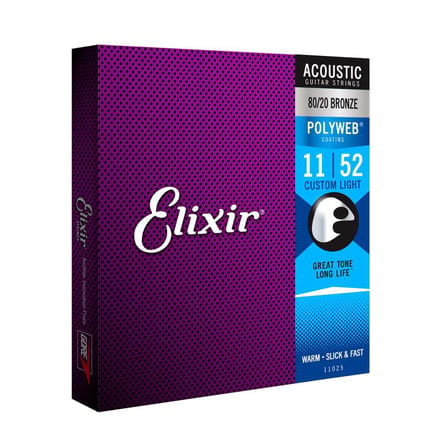Elixir 11025 Polyweb Bronze Snaren voor Akoestische Gitaar (11-52)