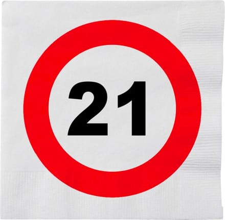 Servetten - Traffic - Verkeersbord 21 - 16 stuks