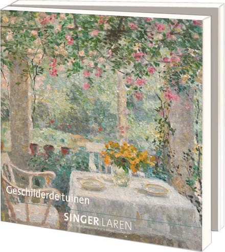Kaartenmapje met env, vierkant: Geschilderde tuinen, Singer Laren