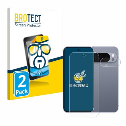 BROTECT - Screenprotector voor Google Pixel 10 Pro (Voor+Camera) - Folie Beschermfolie transparant (2 Stuks)