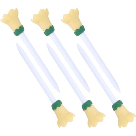 Ensemble de 6 Picots de Golf en Plastique Forme Fleur 83mm 3.3in Porte-Balle pour l'Entraînement de Golf beige