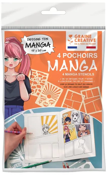 GC Stencils Manga 4 Stuks 15,5 x 1 x 26 cm