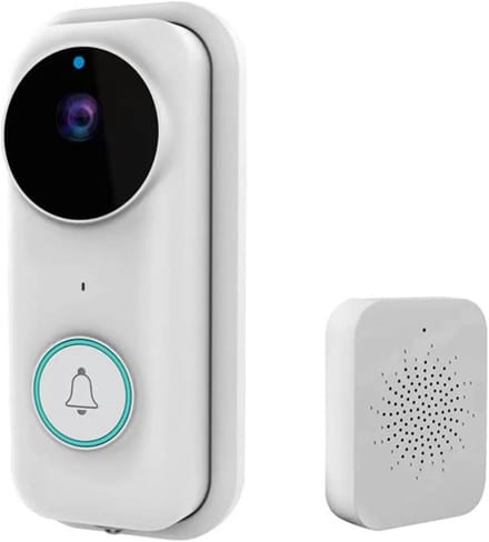 Draadloze Videodeurbel - Slimme Deurbel Intercom - Huisbeveiliging - HD Nachtzicht - 18 cm - Wit