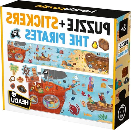 Leer puzzel - Sticker puzzel - Kindermotoriek oefenen - Meer dan 100 stickers - 63 x 28 cm - Multicolor
