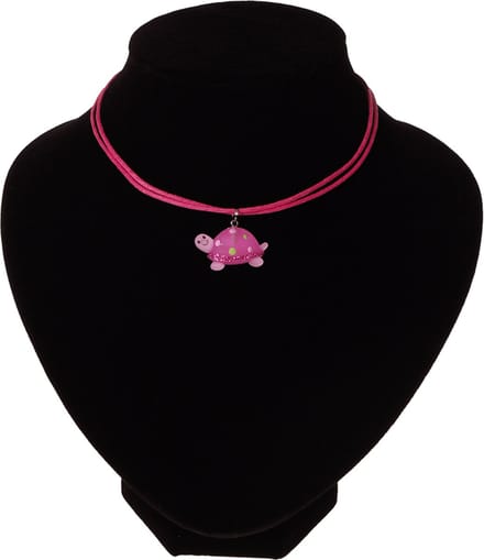 Kinderketting fuchsia met schildpad