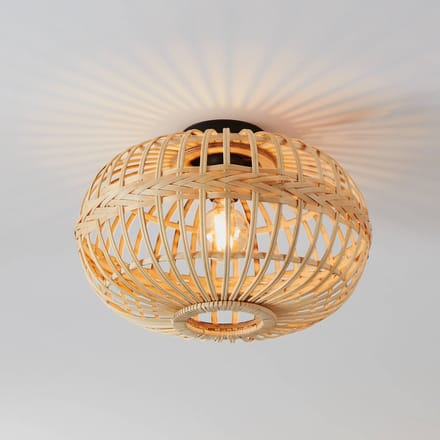 EGLO Amsfield Plafondlamp - E27 - Ø 45 cm - Hout, bamboe - Bruin/Zwart