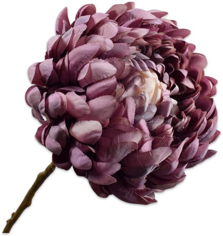 Silk-ka Kunstbloem Chrysant Tak Paars-Creme 64 cm